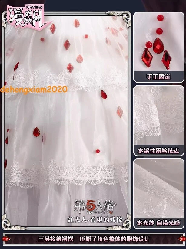 Identity V Mary Bloody Queen Women Cosplay Costumes Girl White Dress Halloween 07FC0E-D4 - KOEEK