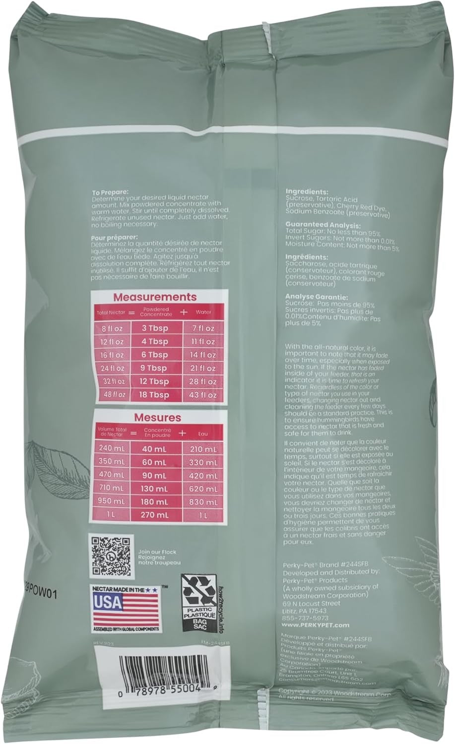 new Perky-Pet 244SFB Hummingbird Instant Nectar Powder Concentrate - 2lb - Makes... PERKY-PET - KOEEK
