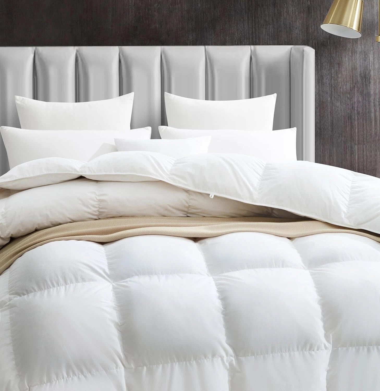 Queen Size All Season White Duvet Cover Super Soft  Cotton Cover Fluffy 07FC0E-D4 - KOEEK