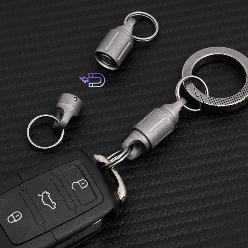 EDC 360 Degree Rotating Titanium Gimbal Keychain Car Keychains with Key Ring Hot 07FC0E-D4 - KOEEK
