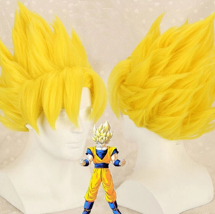 Dragon Ball Kakarotto Vegeta Goku Super Saiyan Yellow Wig Halloween Cosplay WIG 07FC0E-D4 - KOEEK