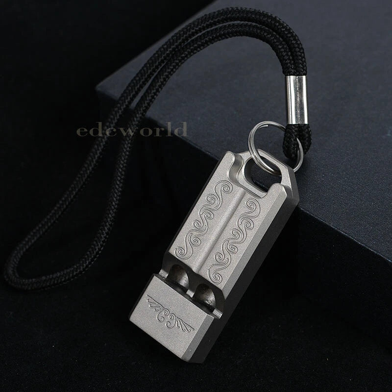 EDC TC4 Titanium Lightweight Keychain Safe Whistle Outdoor Survival Whistle Tool 07FC0E-D4 - KOEEK