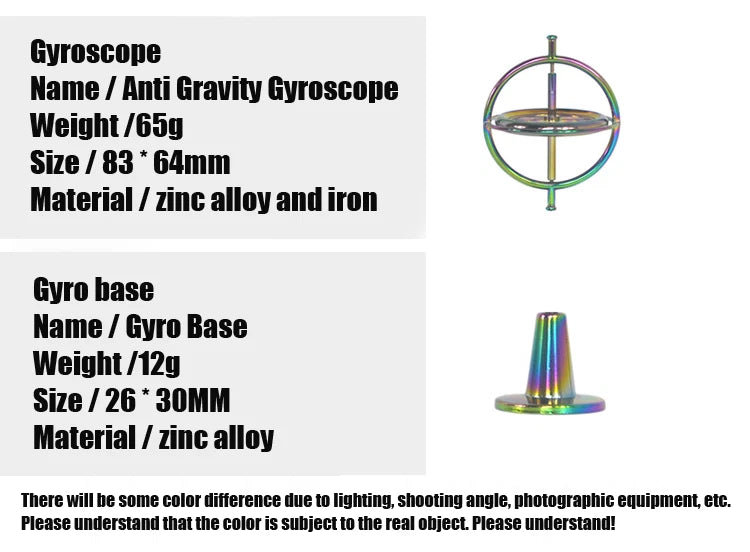 Metal Gyroscope Anti Gravity Rotating Balance Mechanical Gyroscope Teaching Tool 07FC0E-D4 - KOEEK