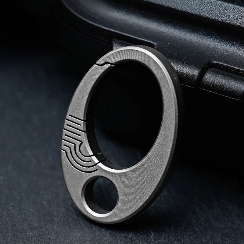 Mini Titanium Alloy Keychain Carabiner key pendant Belt Waist Hanging Buckle EDC 07FC0E-D4 - KOEEK