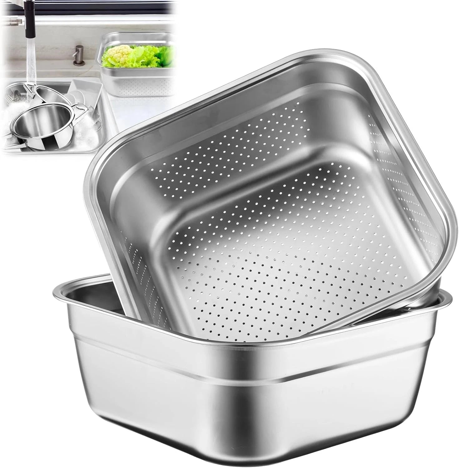 Stainless steel dishwashing basin, multi-functional sink dishwashing basin 07FC0E-D4 - KOEEK