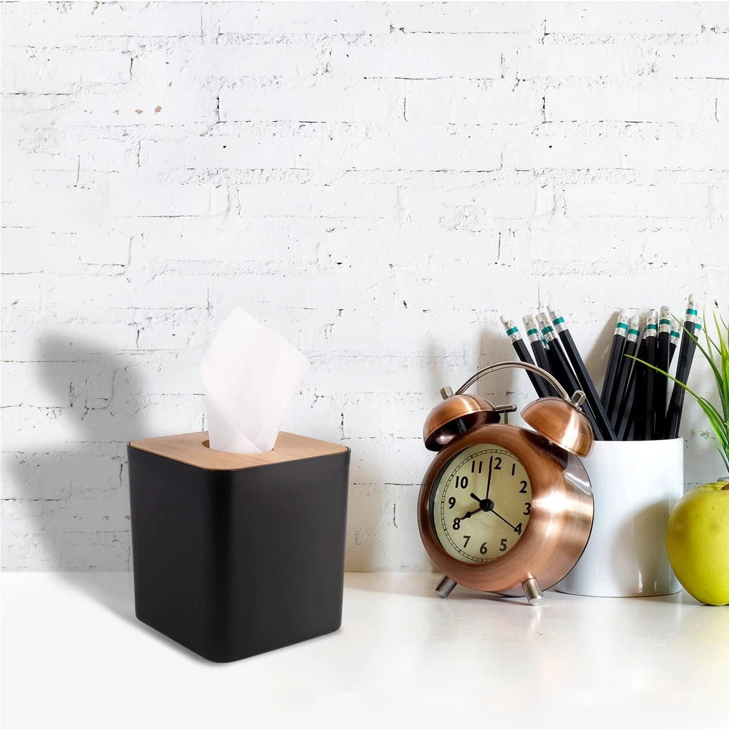 Tissuebox cover,tissue holder dimensions:5 inches × 5 inches × 5.4 inches(black) 07FC0E-D4 - KOEEK