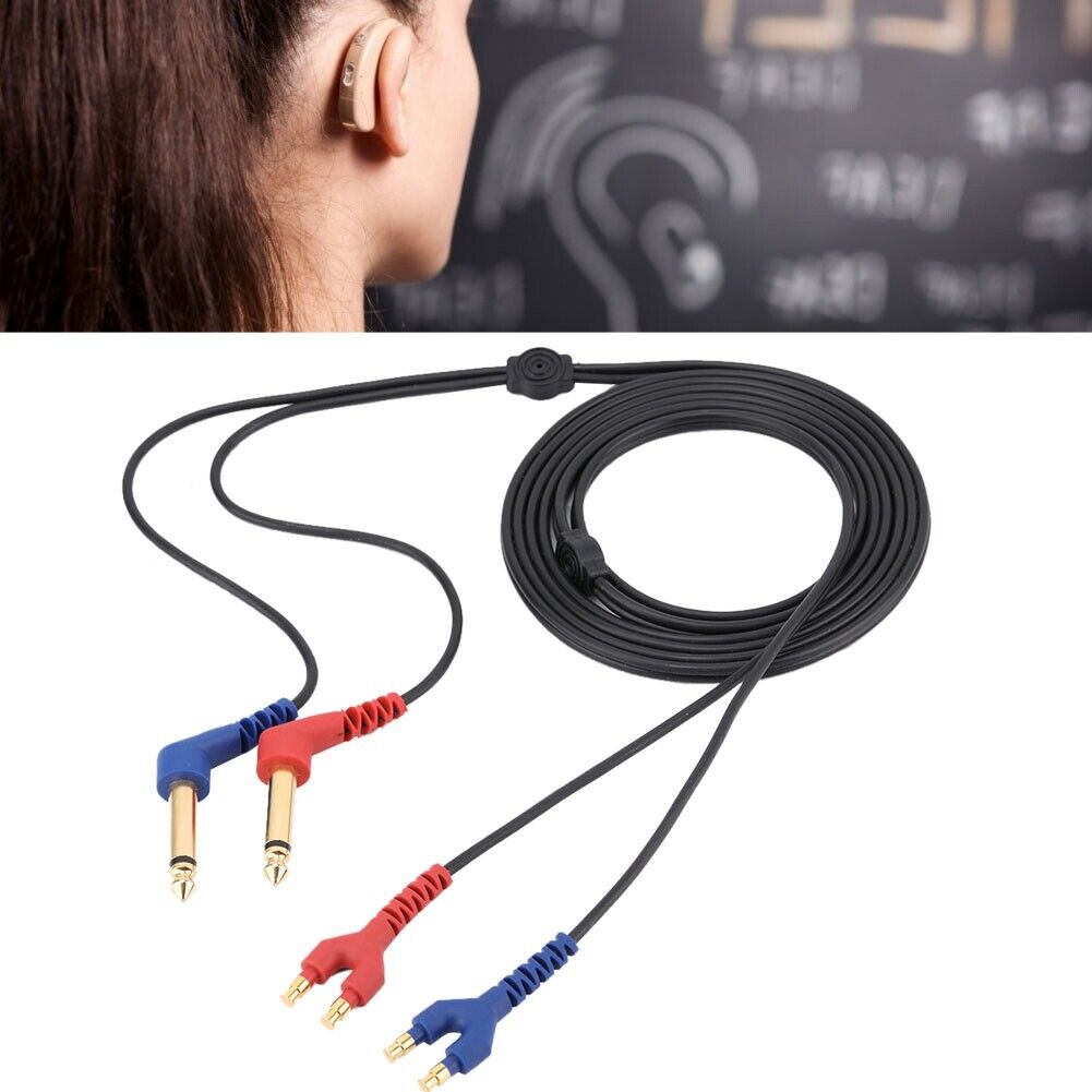 new 2m Headset Cable Wire for Headphone  Conduction Audiometer Hearing Tester koeek - KOEEK