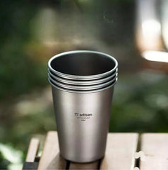 320ml Pure Titanium Single Layer Wall Cup Coffee Tea Beer Cup Portable Outdoor 07FC0E-D4 - KOEEK