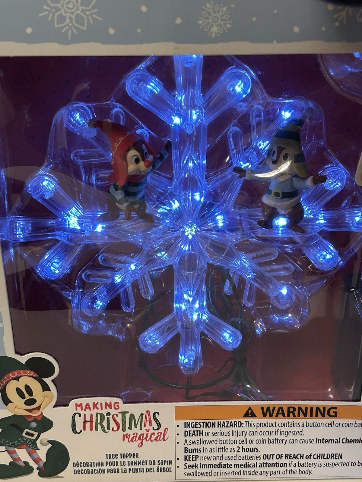 2024 Disney CHIPMUNKS Chip 'n Dale Light-Up Holiday Christmas TREE TOPPER C1 DISNEY - KOEEK