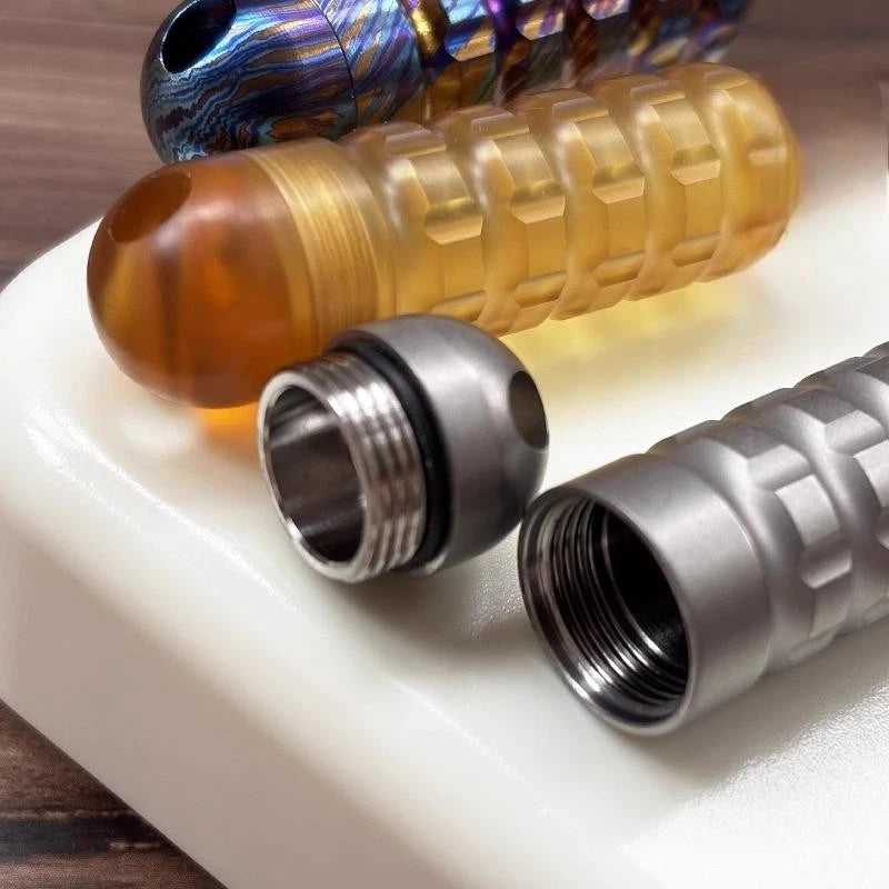 EDC PEI Titanium Waterproof Pill Case Holder organizer Box Container Keychain-* 07FC0E-D4 - KOEEK