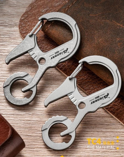 EDC Titanium Alloy Multi tools Personalize Keychain Bottle Opener Buckle 07FC0E-D4 - KOEEK