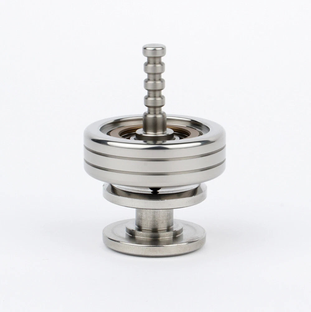 2 in 1 Stainless steel Spinning Top Finger Spinner Fidget Ceramic Bead EDC Toy 07FC0E-D4 - KOEEK