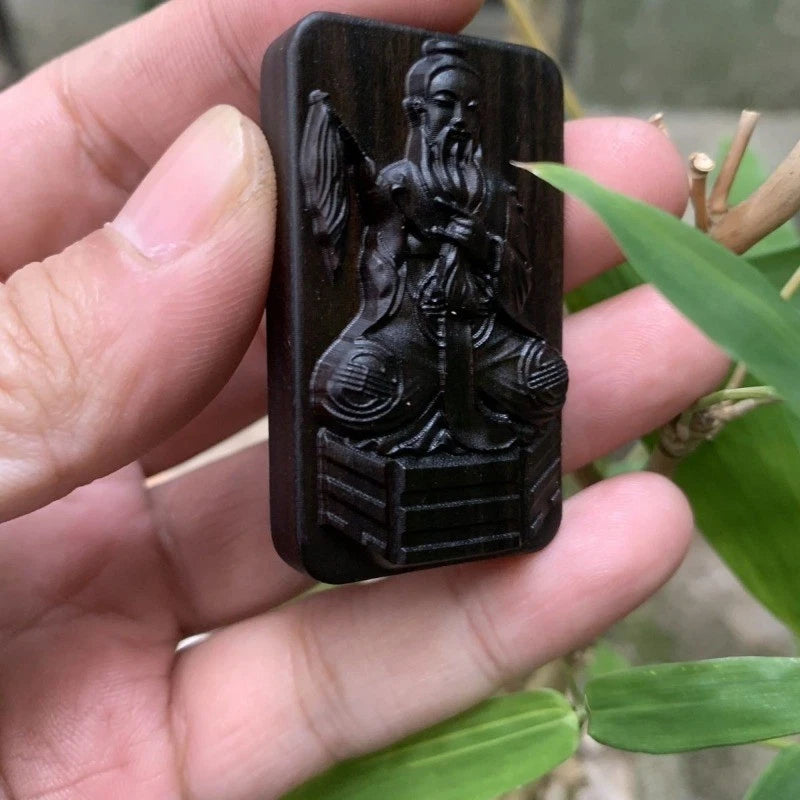 5*3cm Agarwood Taoist Three Pure Ones Pendant Taishang Laojun Necklace Charm 07FC0E-D4 - KOEEK