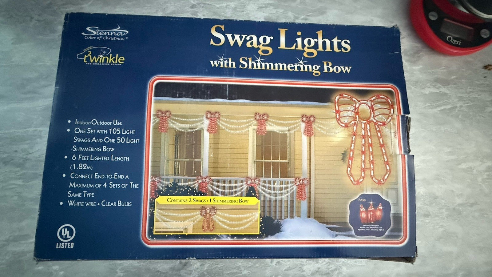 Swag Lights with Shimmering Bow Christmas Lights BBLT1 Set of 3 Boxes  UN 07FC0E-D4 - KOEEK