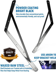 new LEOPO 14 Inch Heavy Duty Shelf Brackets & Supports, 8 14 Inch, Black-8 Pack LEOPO - KOEEK