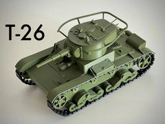 1:35Soviet T-26 Light Tank Assembled ModelStatic Military Vehicle DesktopOrnamen 07FC0E-D4 - KOEEK