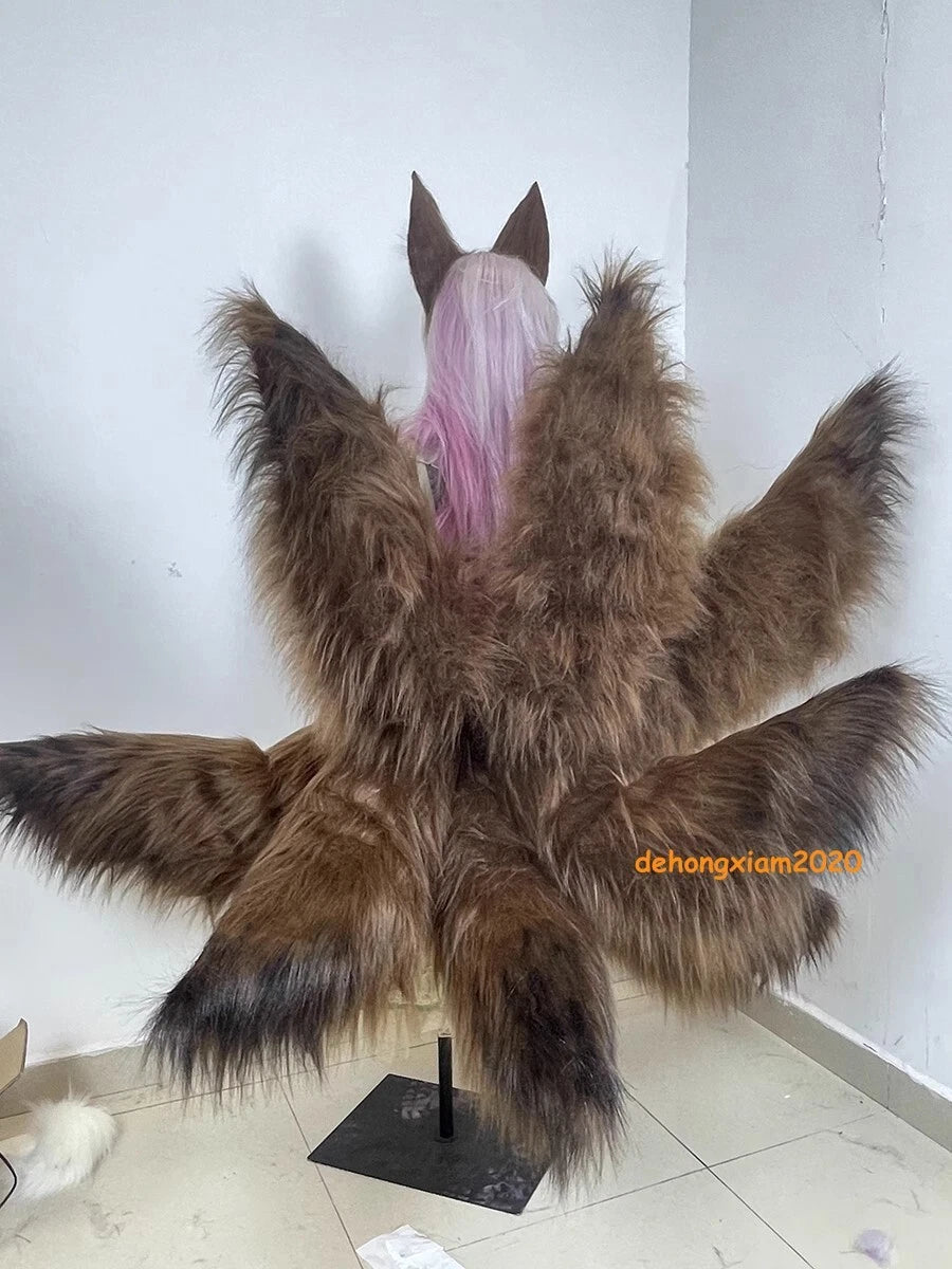 Azur Lane The Nine-Tailed Fox Fluffy Tail Ear Cosplay Prop Toy 07FC0E-D4 - KOEEK