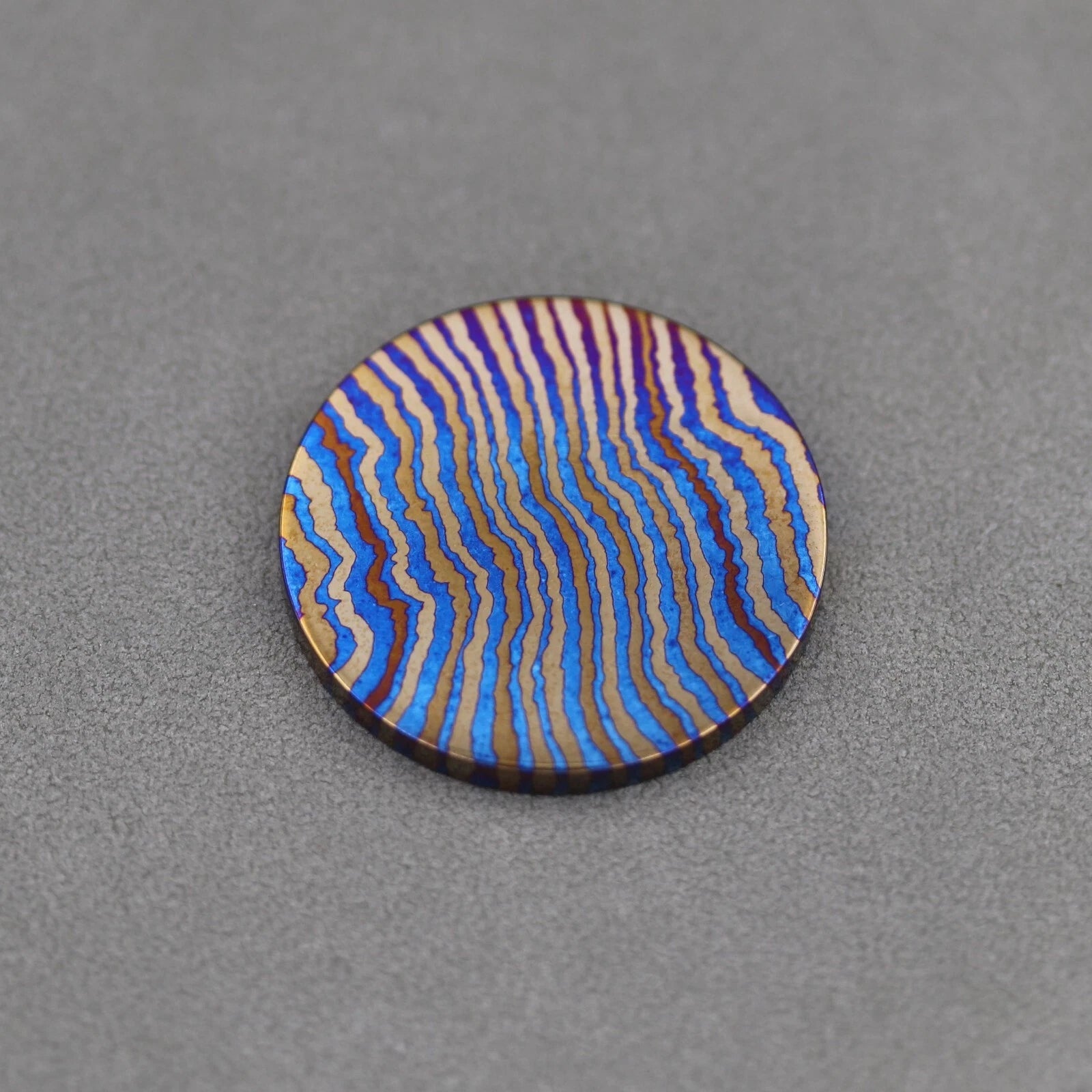 Titanium-Damuscus Timascus Worry Coin OD26-30mm * T1mm - Mokuti 07FC0E-D4 - KOEEK