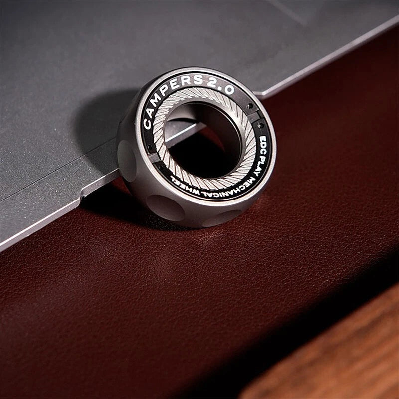 Ratchet Fidget Ring Metal Mechanical Fidget Toy Portable Fingertip EDC Spinner 07FC0E-D4 - KOEEK