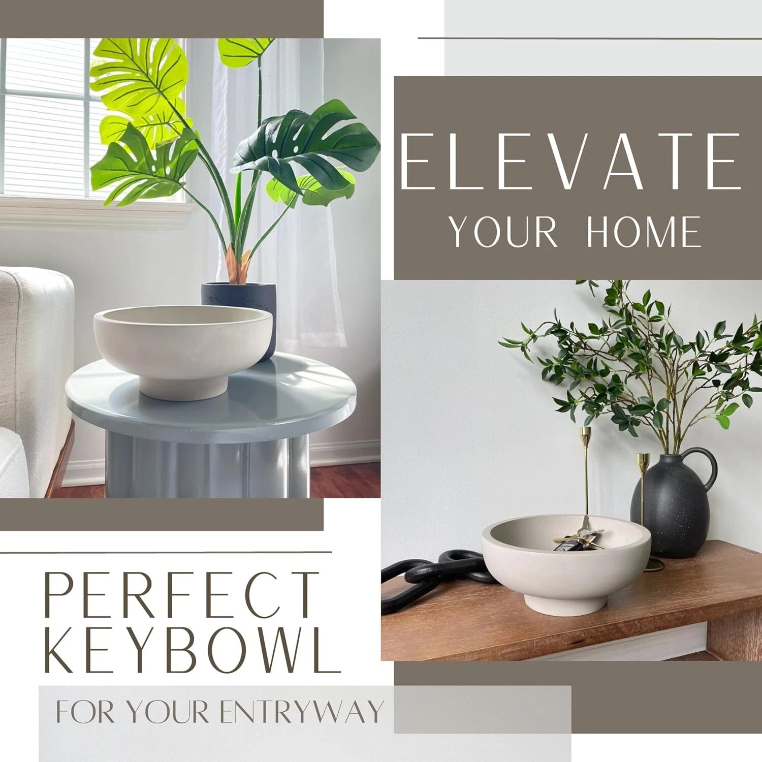 Concrete Fruit Bowls for Kitchen Counters Large Decorative Bowls for Home Décor 07FC0E-D4 - KOEEK