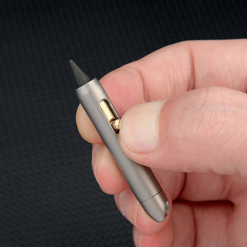 EDC Mini Titanium Alloy Mechanical Pencil Writing Portable Outdoor keychain Tool 07FC0E-D4 - KOEEK