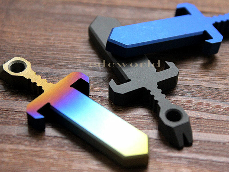 Titanium Alloy Necklace Pendant Crowbar Zipper Head outdoor Keychain EDC Tool 07FC0E-D4 - KOEEK