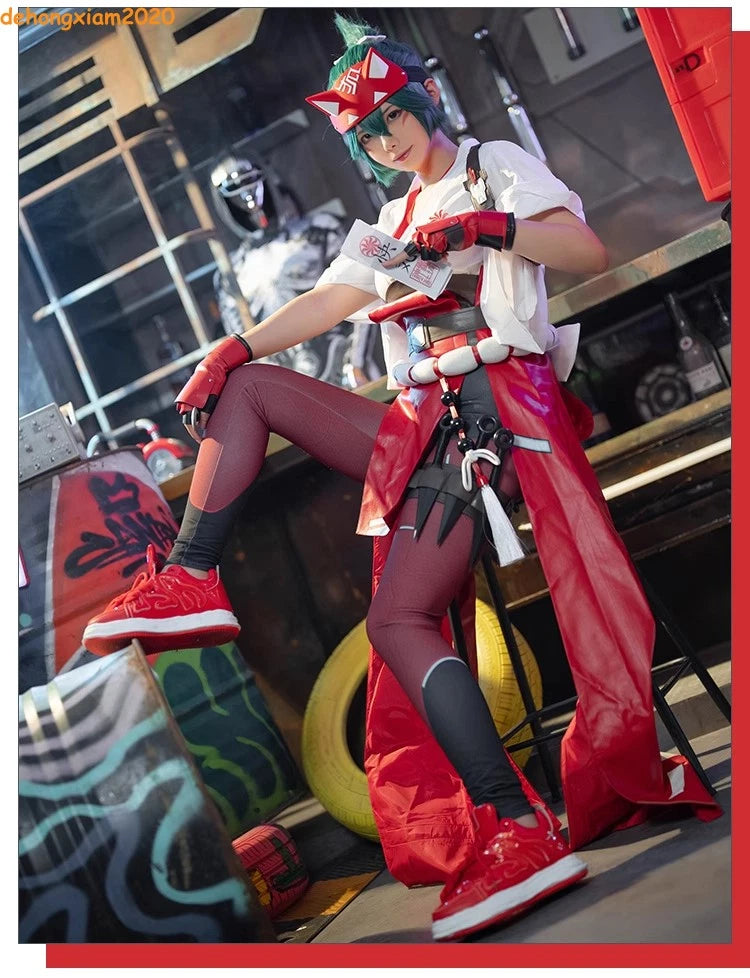 OW OVERWATCH2 Kiriko Costume Girls Top Pants Mask Outfit Cosplay Prop Halloween 07FC0E-D4 - KOEEK