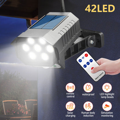 new Luz LED Solar Para Exterior Con Sensor De Movimiento Jardin Patio Casa Lampara