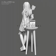 1:35 resin figure model Future Machine Gunner Girl Unassembled unpainted 07FC0E-D4 - KOEEK