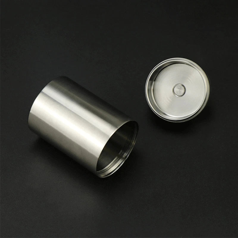 Stainless Steel Waterproof Tank EDC Survival Seal Container Pill Box Keychain 07FC0E-D4 - KOEEK