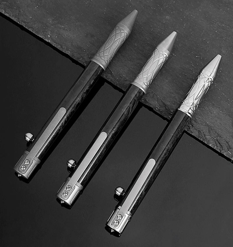 Titanium Carbon Fiber Pocket Ballpoint Pen Working Signature Pen Outdoor EDC 07FC0E-D4 - KOEEK