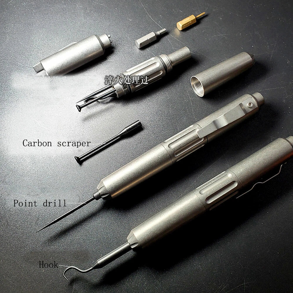 Solid Titanium Hook Screwdriver Bits Survival Outdoor Tactical Pocket EDC Tools 07FC0E-D4 - KOEEK
