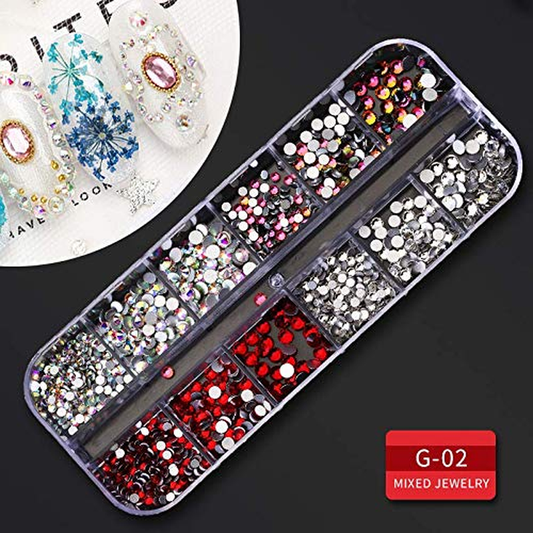 nye 9 æsker Nail Rhinestones,Nail Gems Nail Diamonds,Nail Art Studs Nail Crystals Na