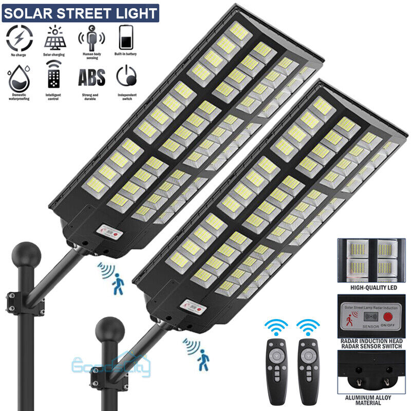 ny Udendørs Solar Street Light Bevægelsessensor Lampe Kommerciel Dusk To Dawn Road Lamp