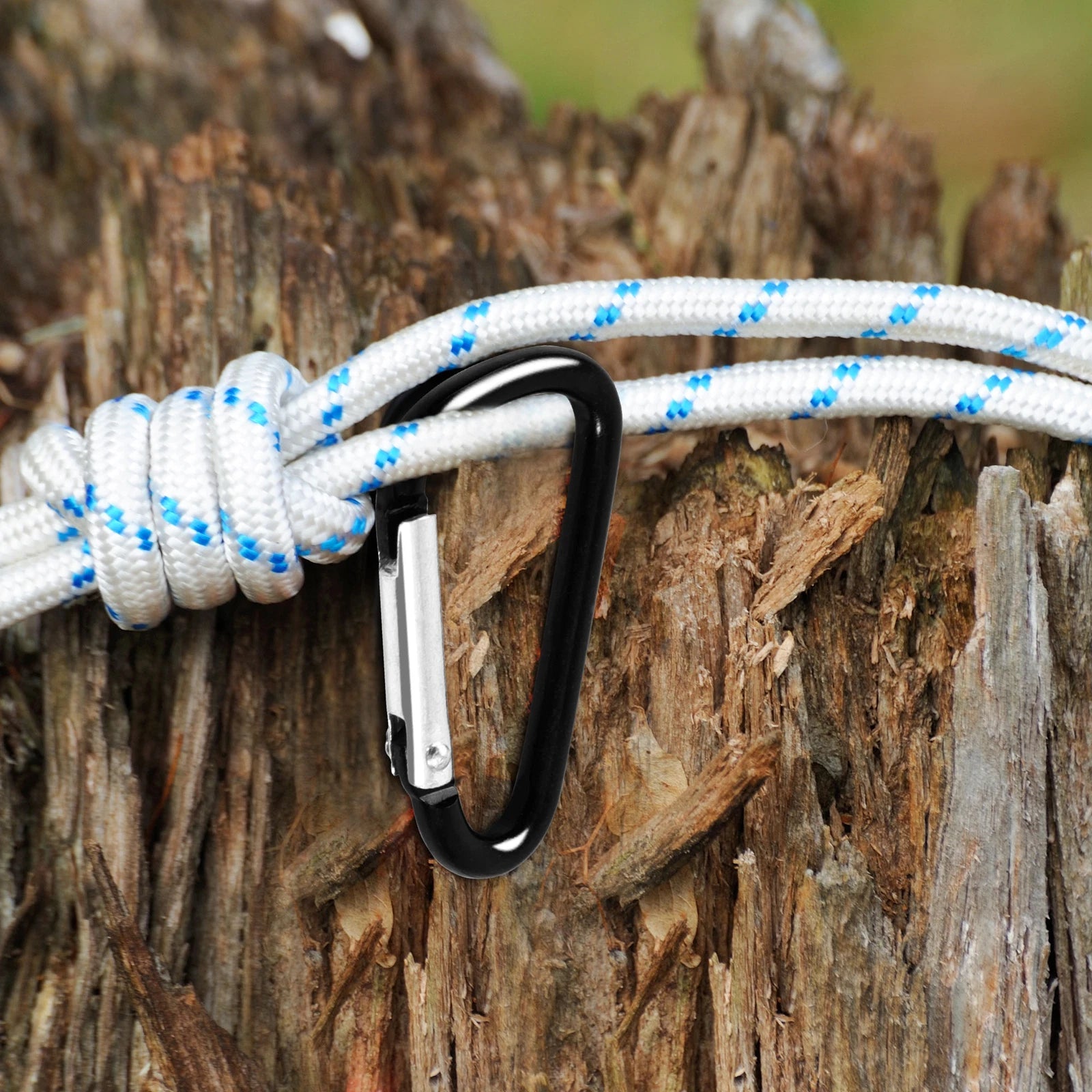 5 PCS D Shape Black Aluminum Carabiner Clip Snap Hook Small Camping 07FC0E-D4 - KOEEK