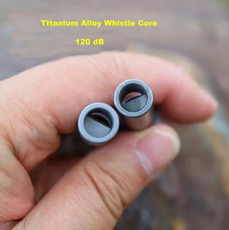 EDC Titanium Alloy Keychain Whistle w/ Waterproof Storage Box Outdoor Multi Uses 07FC0E-D4 - KOEEK