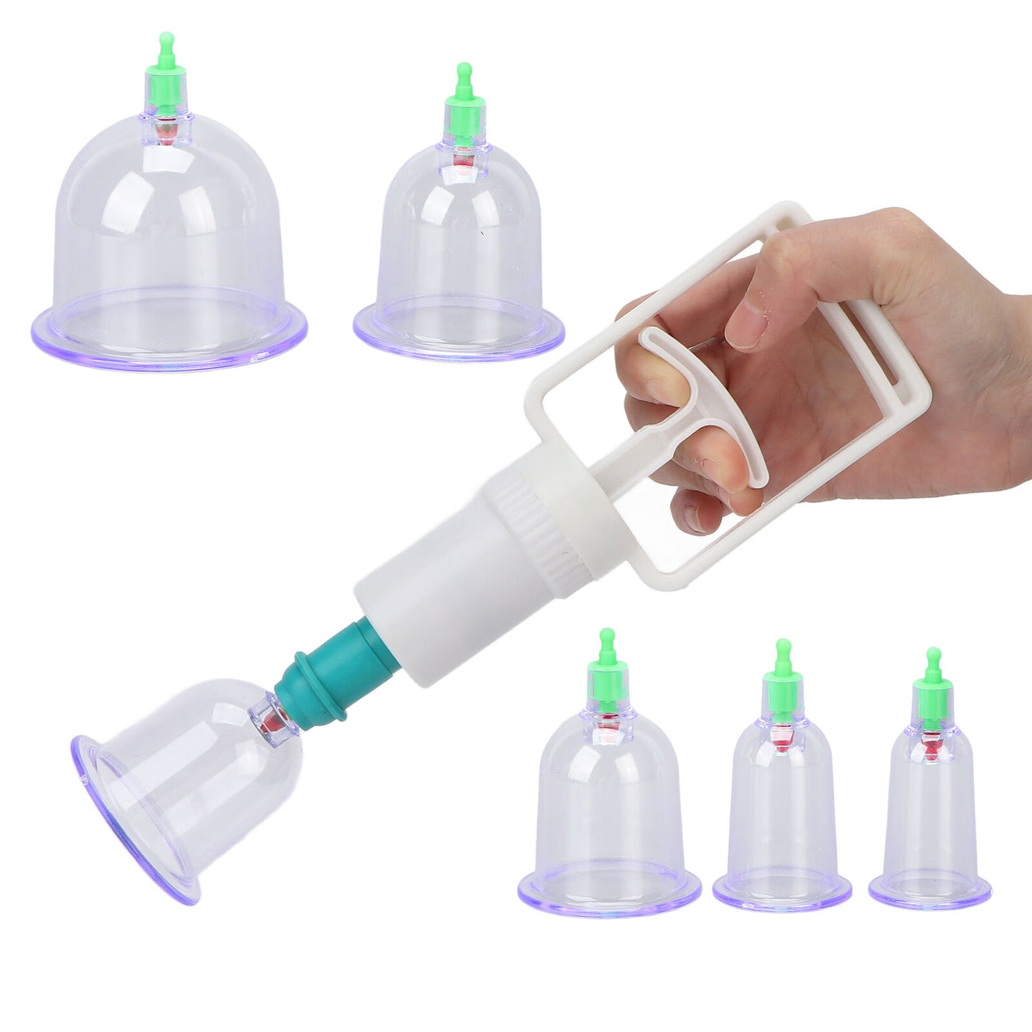 new 6pcs Chinese Cupping Cup Set Acupuncture Suction Massage Cupping Cans Kit HGF koeek - KOEEK