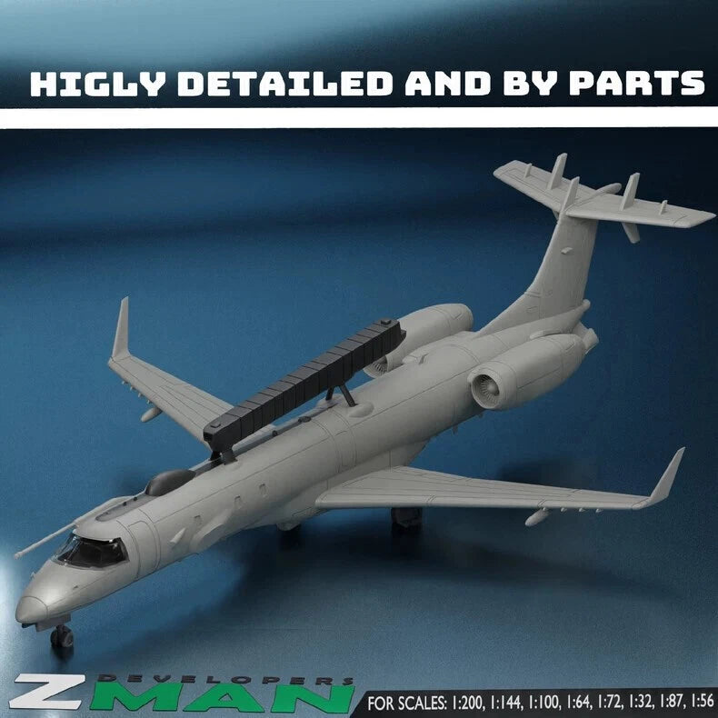 1/200 Indian EMB145I Eye In The Sky Early Warning Aircraft Unpainted 3D Printed 07FC0E-D4 - KOEEK