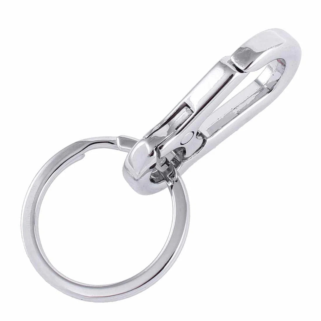Metal Buckle Mini Portable Clip Fastener Key Chain Ring Silver Tone 07FC0E-D4 - KOEEK