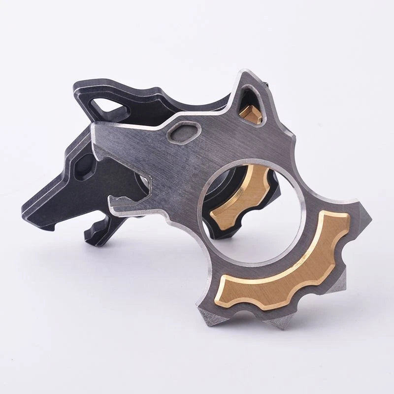 Stainless steel - Titanium alloy Wolf EDC Tool Screwdriver - Brass inlay 07FC0E-D4 - KOEEK
