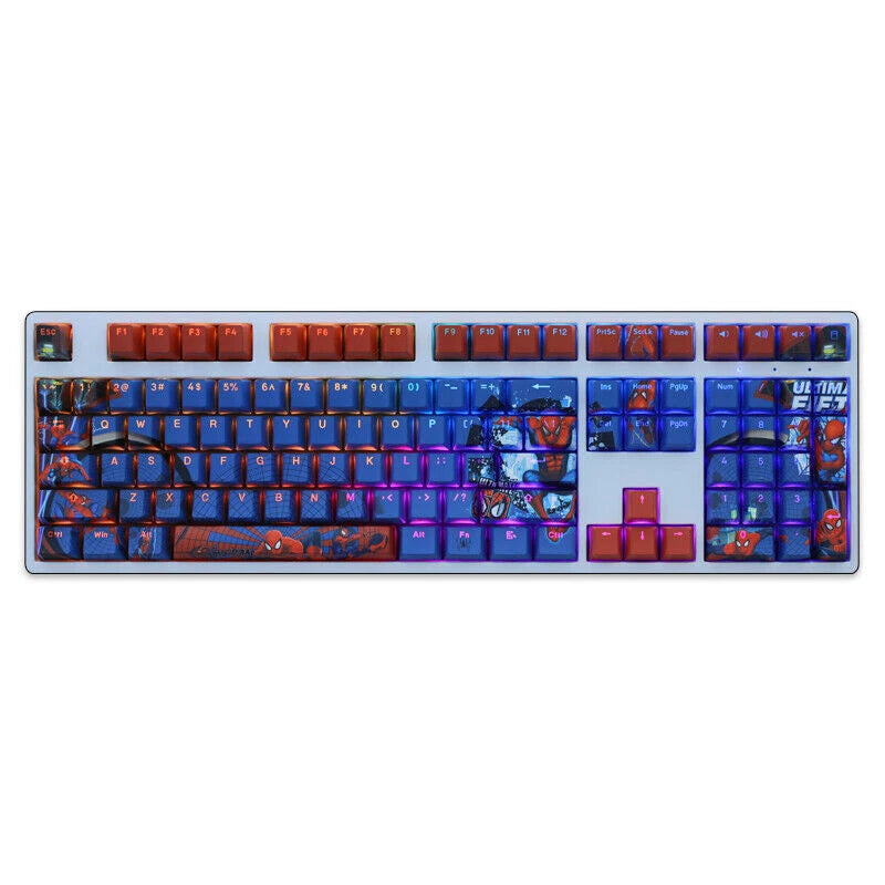 Spiderman 108 Keys PBT Translucent Keycaps OEM Height for Mechanical Keyboard 07FC0E-D4 - KOEEK