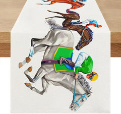 new Horse Racing Table Runner 13" x 72" 13 x 72 Inch, White 07FC0E-D4 - KOEEK