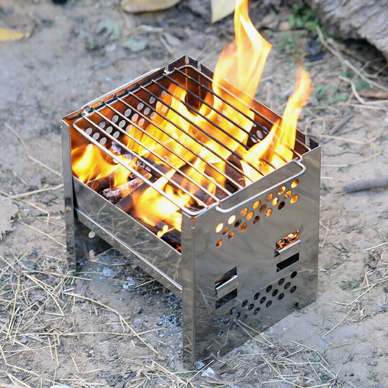 Titanium Wood Stove Lightweight Folding Outdoor Camping Stove Cooking Burners 07FC0E-D4 - KOEEK