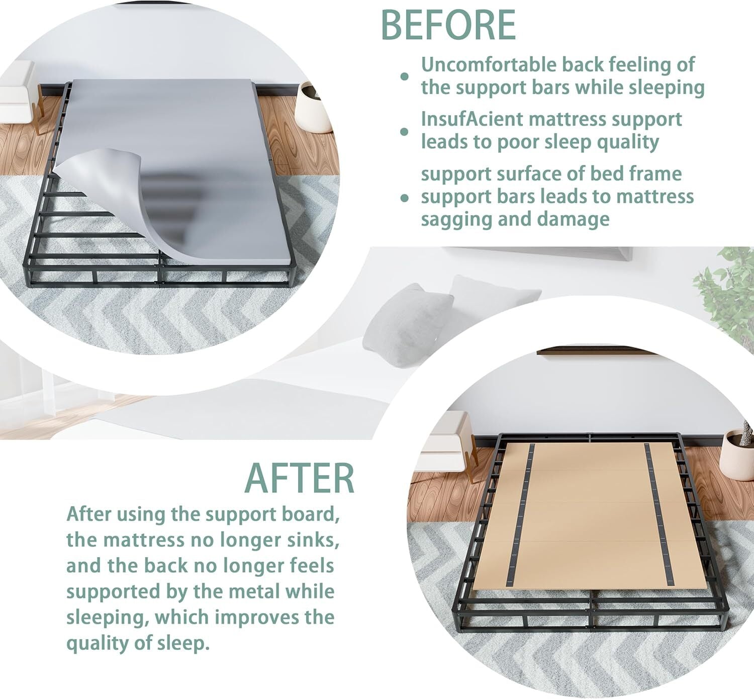 new Imperius Mattress Support Wooden Bunkie Board/Bed Twin- (60x30"), Log IMPERIUS - KOEEK
