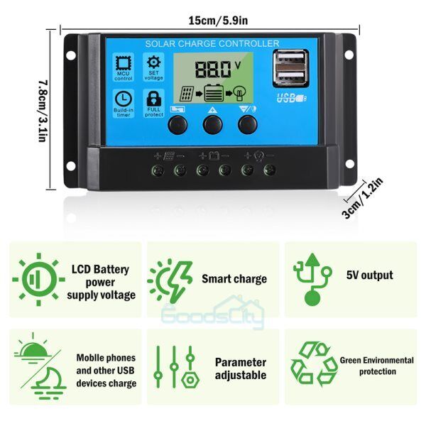 ny 200W Watt Mono Solcellepanel 12V Lading Off-Grid Batteristrøm RV Home Boat Camp