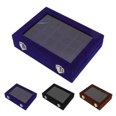 Velvet Jewelry Tray Earrings Ring Storage Box Display Box jewelry organizer box 07FC0E-D4 - KOEEK