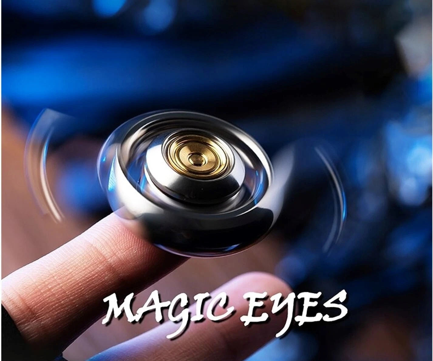 Magic Eyes Stainless Steel Hand Gyro Fidget Spinner Clicker for Collection 07FC0E-D4 - KOEEK