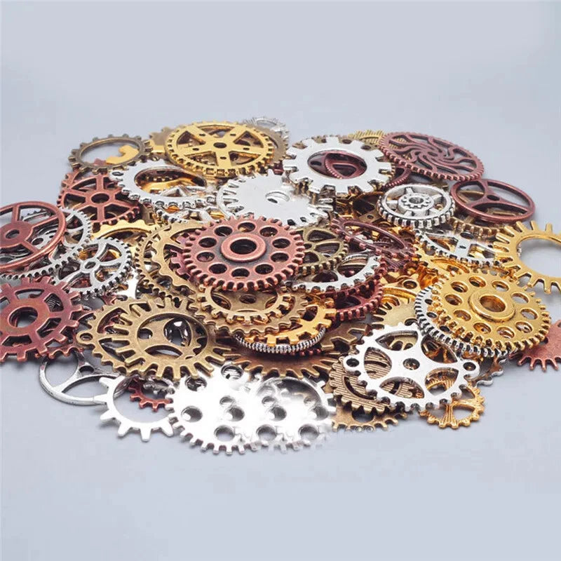 100g Clock Gears Clock Parts Gold Metal Gears Steampunk Gears Assorted Gears 07FC0E-D4 - KOEEK