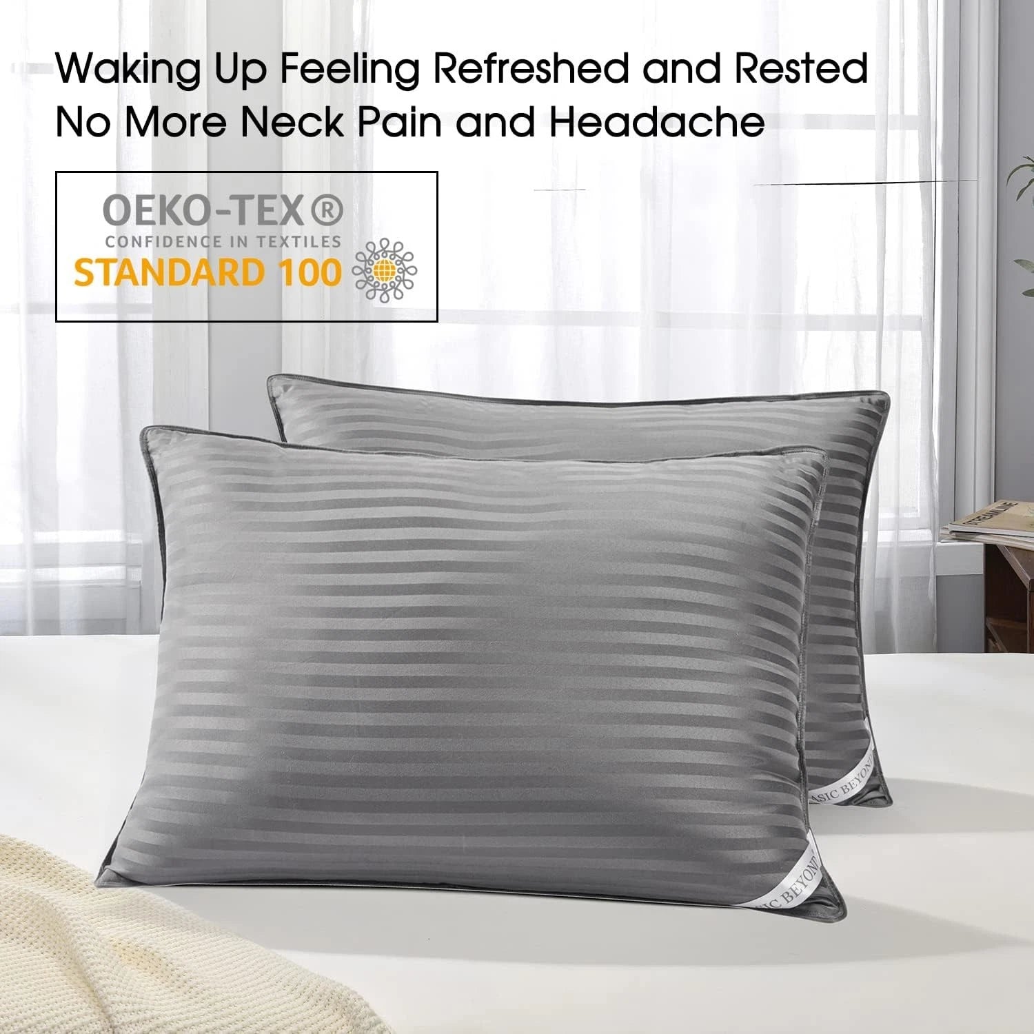 Basic oversized pillow, suitable for sleeping - soft down alternative pillow 07FC0E-D4 - KOEEK
