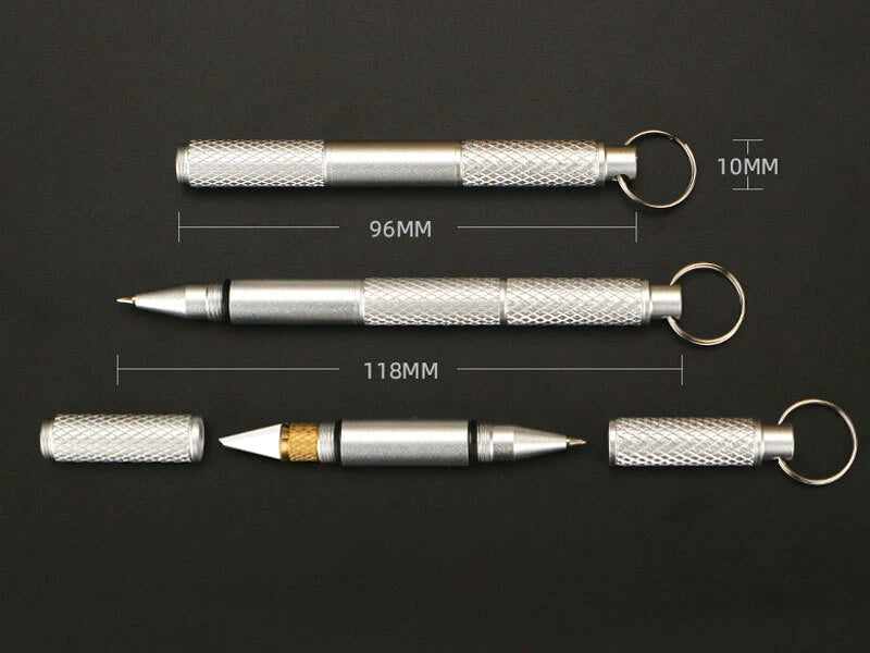 EDC Aluminium Portable Keychain Ball Pen Signatrue Pen Outdoor Travel Camping 07FC0E-D4 - KOEEK